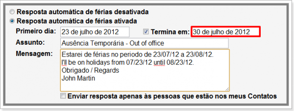 Configurar resposta automática de férias no Gmail 