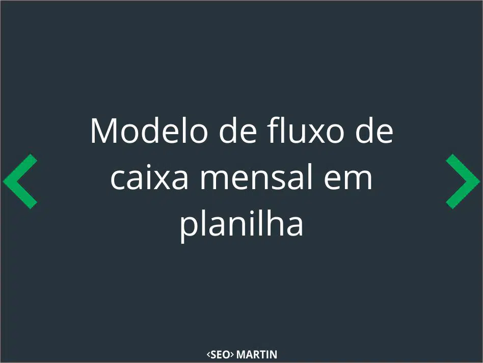 Modelo de fluxo de caixa mensal em planilha