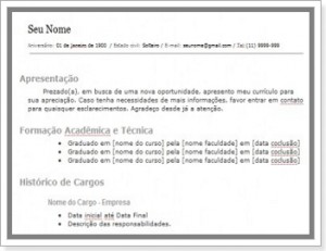 Modelo de Currículo Profissional 090 em Google Docs