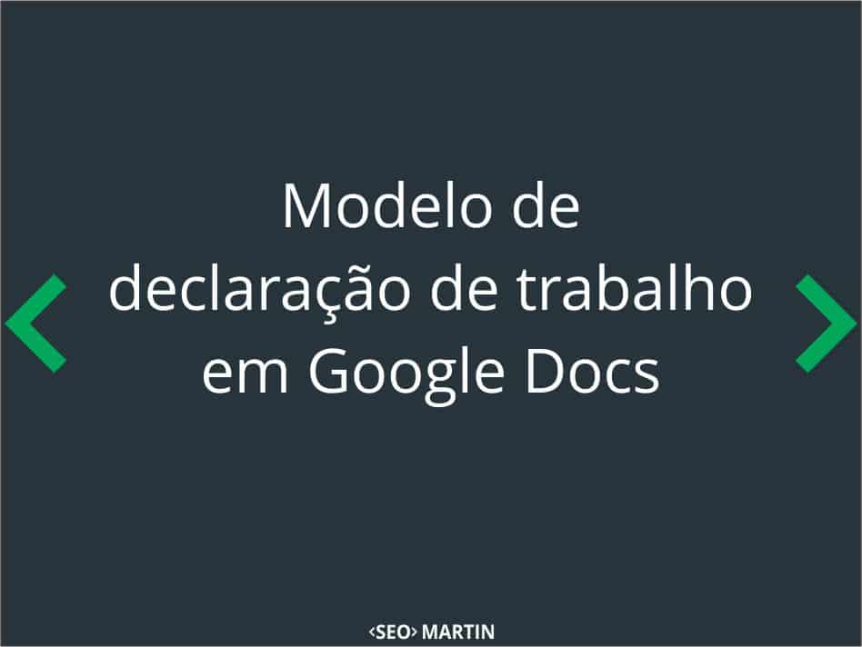 Modelo de declaração de trabalho