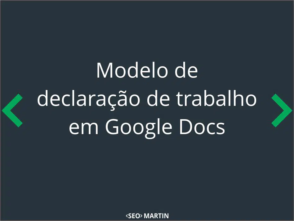 Modelo de declaração de trabalho