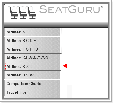 Imagem do site Seat Guru