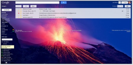Gmail com imagem de fundo persoanlizada
