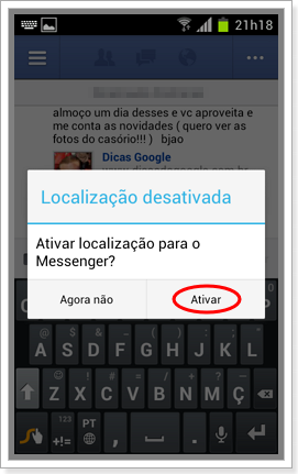 Como reativar localizacao do facebook para Android