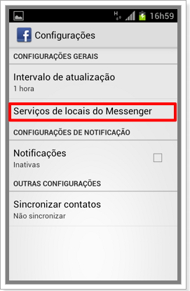 Como configurar os Serviços de locais do facebook messenger 