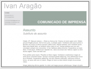 Modelo de comunicado à imprensa (press release)