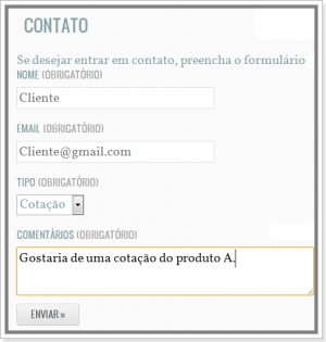 Formulário padrão de um web site