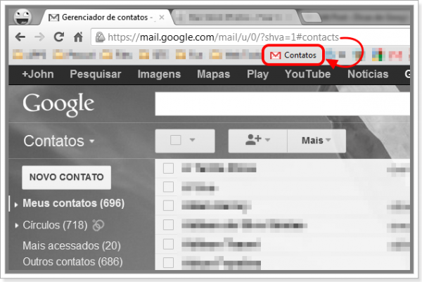 Adicione o Gerenciador de Contatos do Gmail aos seus favoritos