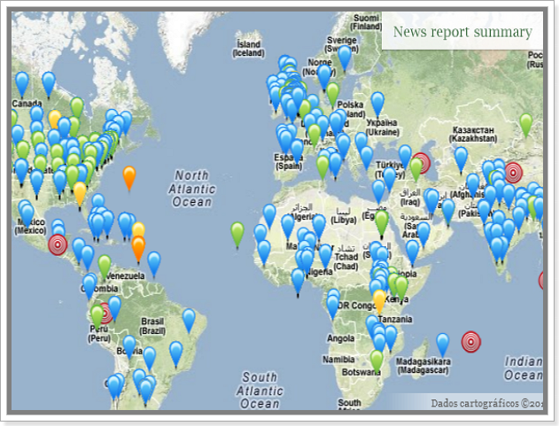 Mapa das doenças infecciosas mudias