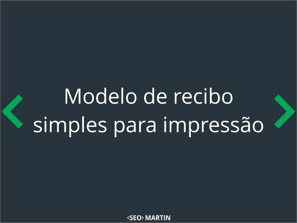 Modelo de Recibo Simples para Impressão