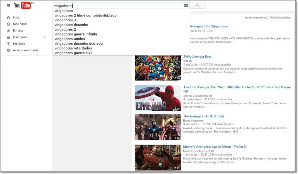 Youtube Buscador Vertical