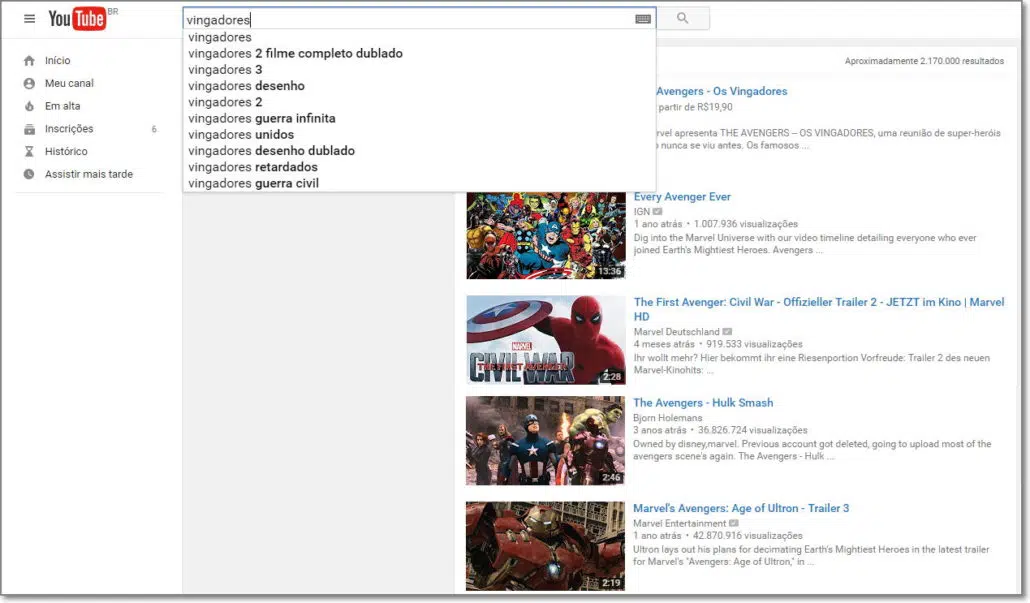 Youtube Buscador Vertical