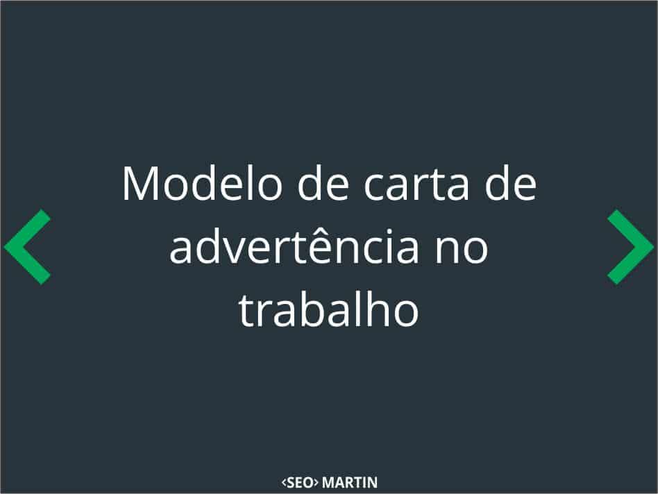 Modelo de carta de advertência no trabalho  Seo Martin