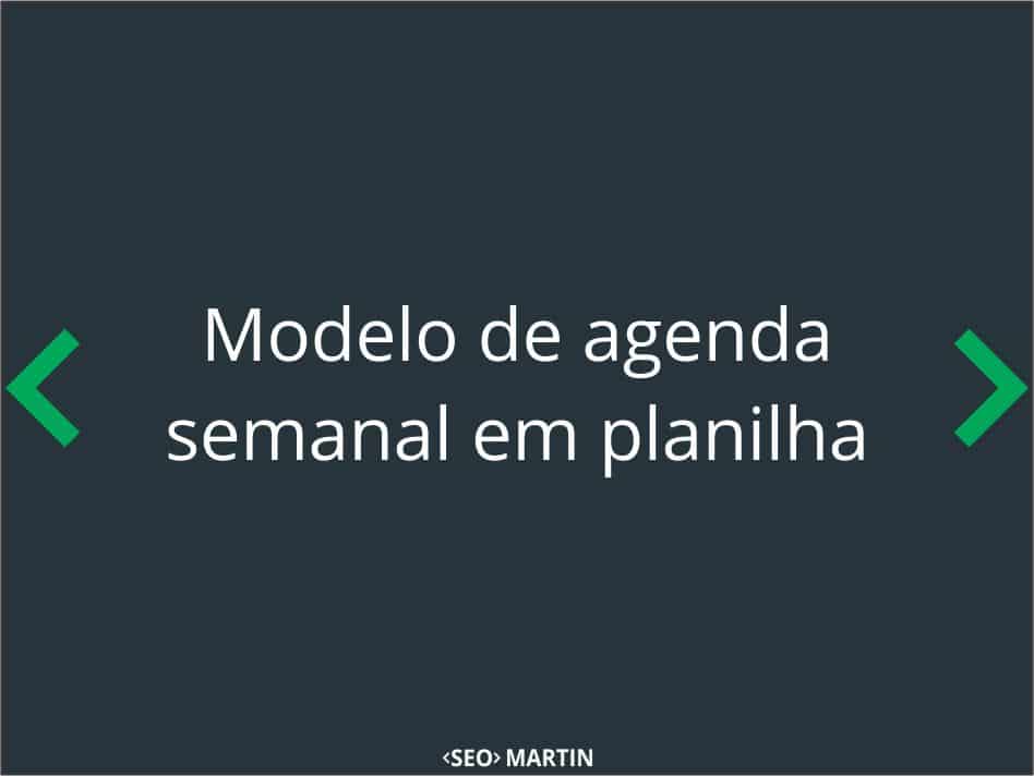 Modelo de agenda semanal em planilha