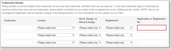 Google Trademark Complaint Form