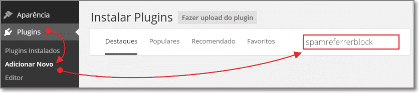 Pesquisar pelo spamreferrerblock no wordpress