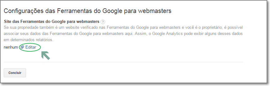 associar seus dados webmaster tools