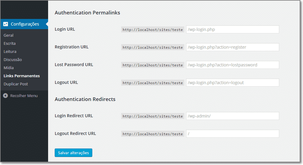 Authentication Permalinks