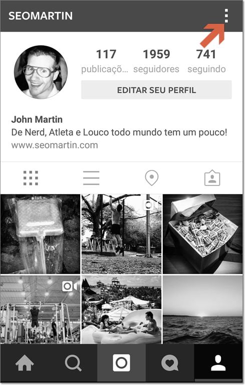 como acessar configurações do instagram