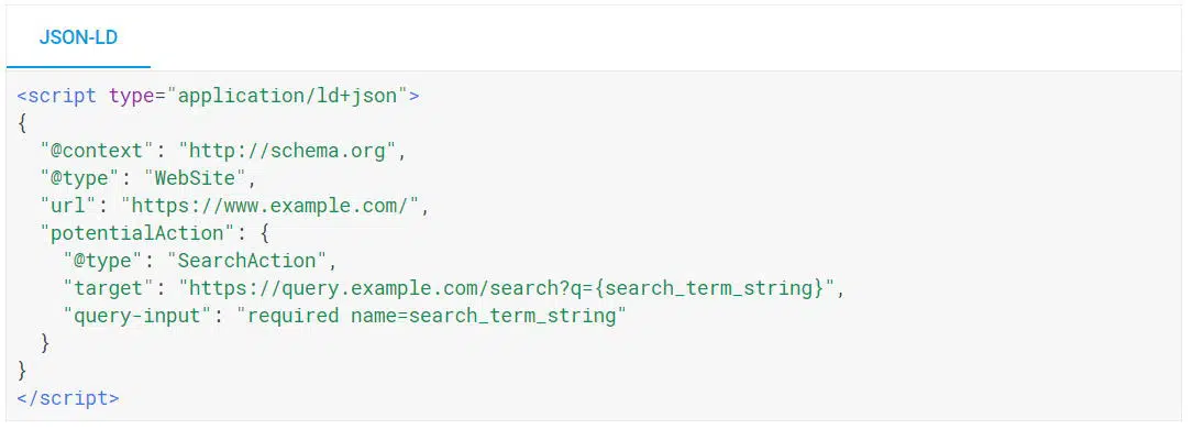 JSON-LD para Sitelinks Search Box