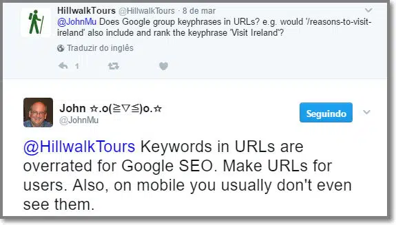 Palavras-chaves nos urls são superestimadas