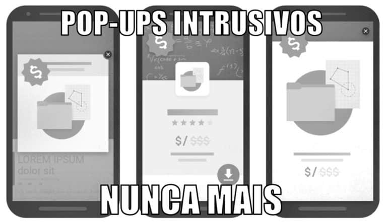 Google considera pop-ups como intrusivos pelo tamanho no mobile