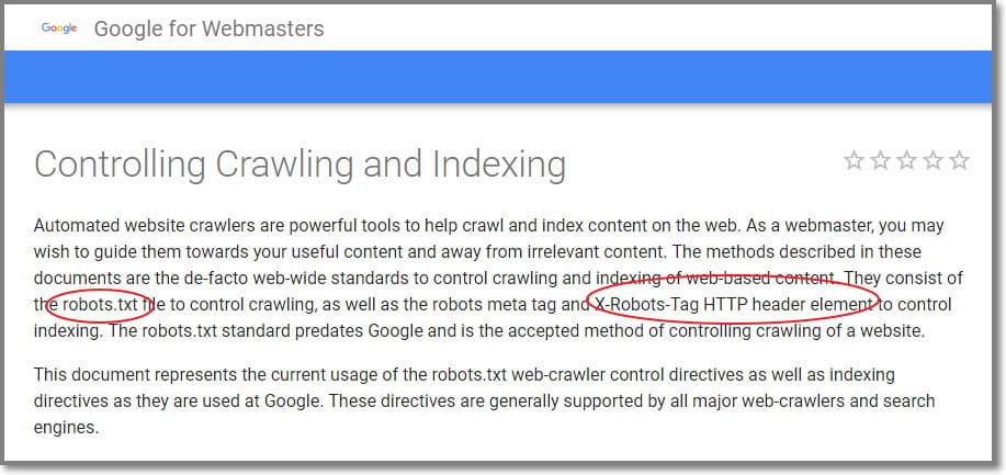 Noindex é uma diretriz que não controla o crawling afirma Google