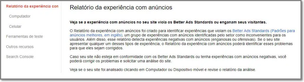 Relatório da experiência com anúncios