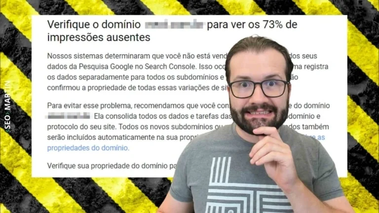 Verifique o domínio para ver os 90% de impressões ausentes – Especialista SEO explica msg do Google