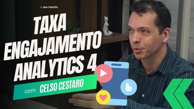 celso cestaro em podcast falando sobre a taxa de engajamento do Google Analytics 4