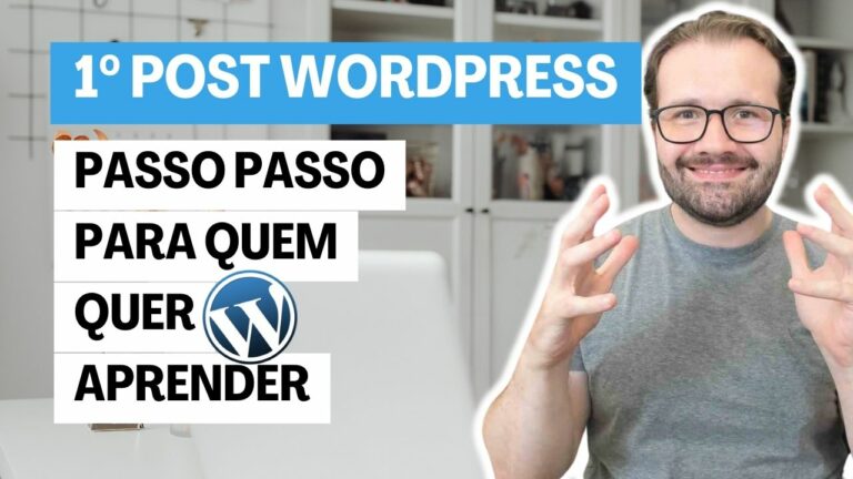 John Martin em thumbnail de YouTube com uma bela sala atrás e o notebook da Apple ensina a escrever seu primeiro post Wordpress