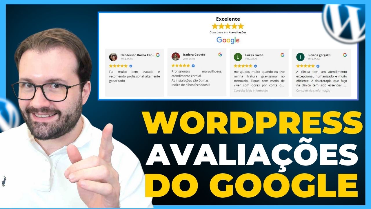 john martin na frente de site wordpress com avaliações do google